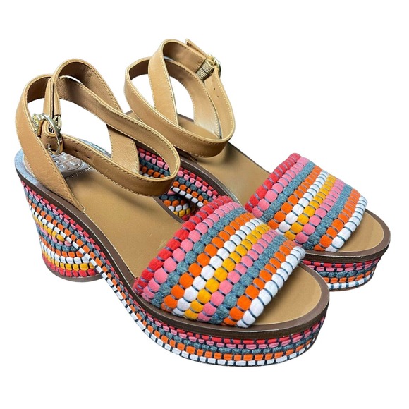 Tory Burch Shoes - Tory Burch Womens Multicolor Paloma Slingback Platform Heels Sandals Sz 6.5M